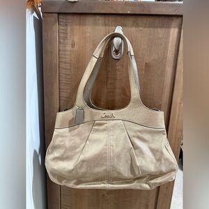 Coach Lexi Champagne shimmer shoulder bag